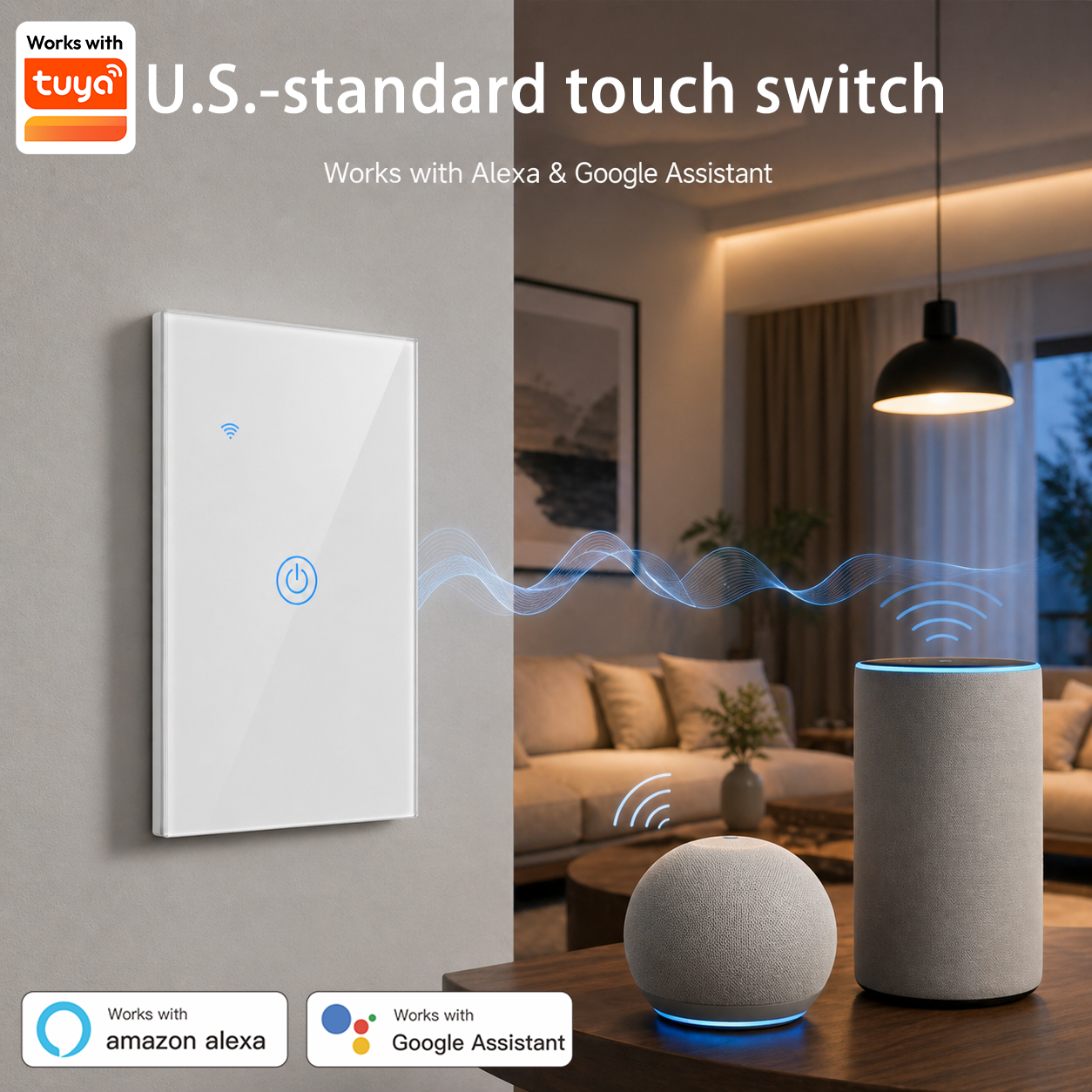 Home Automation Technology - Tuya US Standard Touch Light Switch