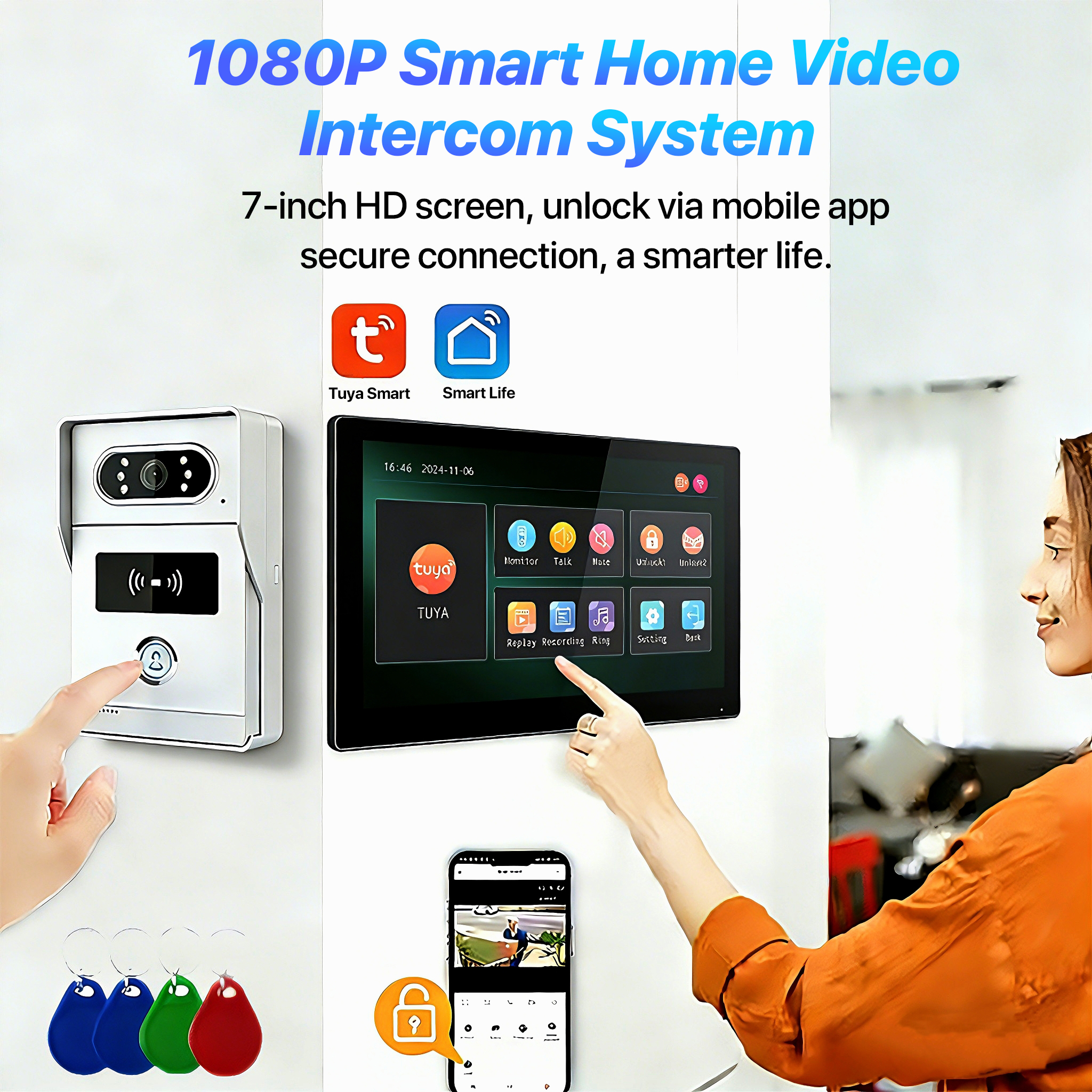 Tuya 7' Touch Screen Smart Vid – Smart Doorbell Wired Bewertung und Preis