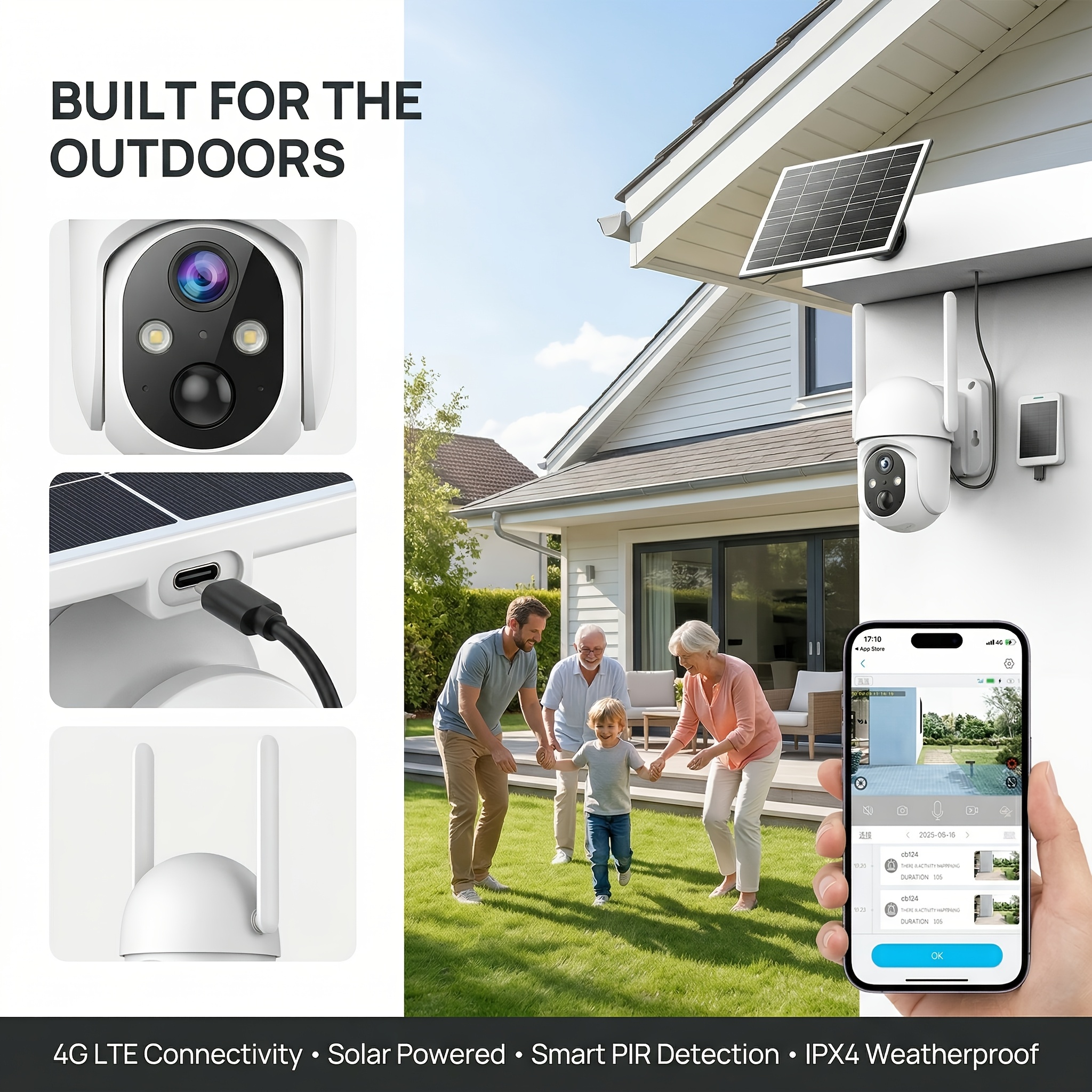 2-in-1 Solar Security Camera w – Motion Sensor Pir Wired Bewertung und Preis