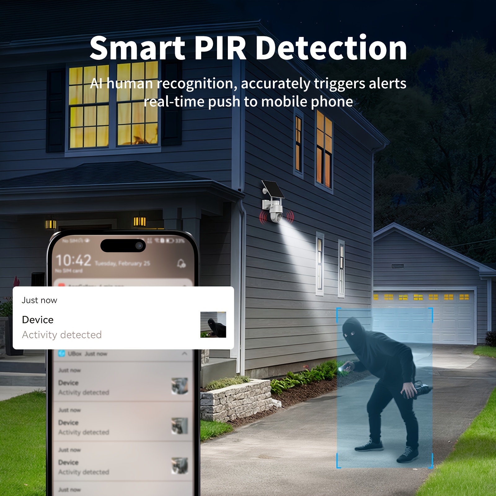 2-in-1 Solar Security Camera w – Motion Sensor Pir Wired Bewertung und Preis
