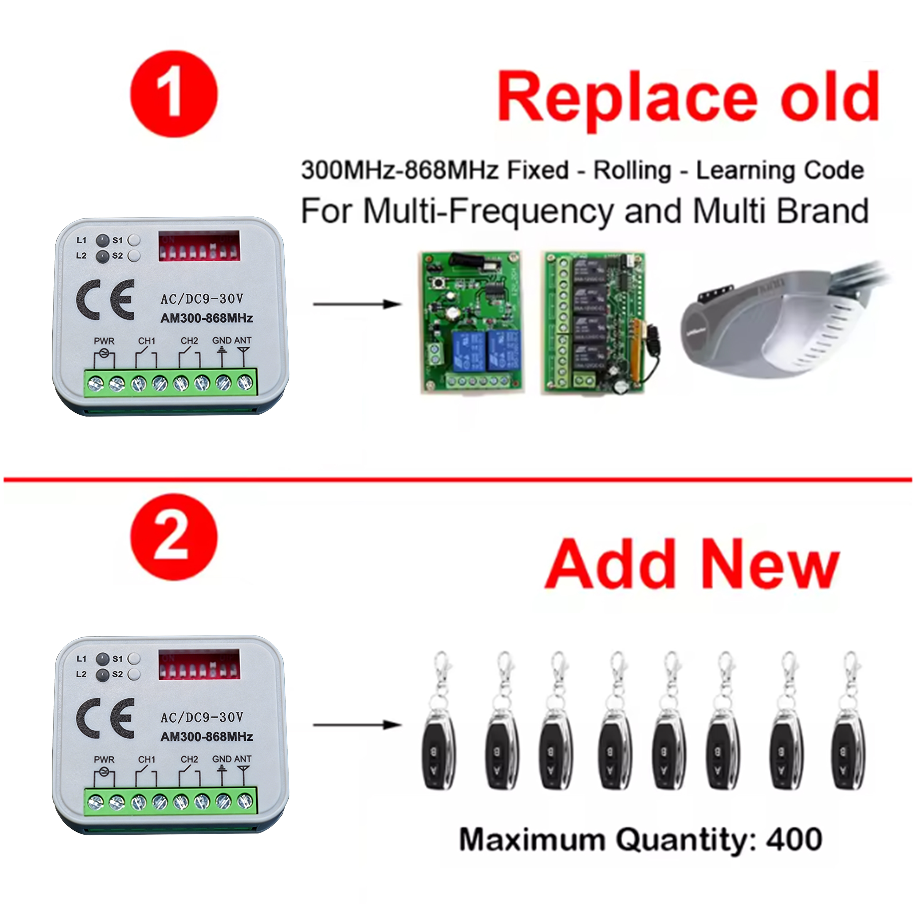 Garage Door Receiver 433MHz 30 – 433Mhz Receiver Module Bewertung und Preis