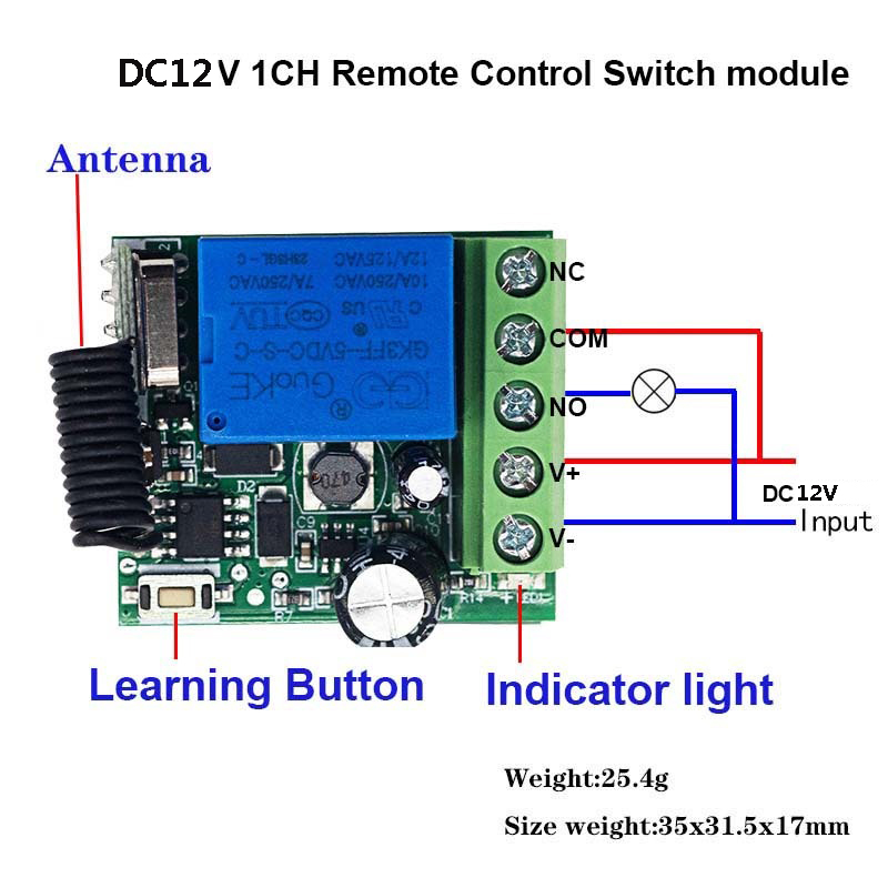 10A Relay Receiver Module DC 1 – 433Mhz Receiver Module Bewertung und Preis